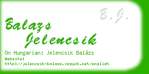 balazs jelencsik business card